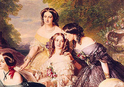 Empress Eugenie (1826-1920) and her Ladies in Waiting, detail of Baronne de Malaret, nee Nathalie de van Franz Xaver Winterhalter