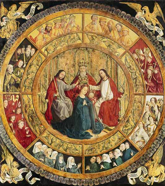 Die Krönung Mariae durch die heilige Dreifaltigkeit van französisch Handschrift
