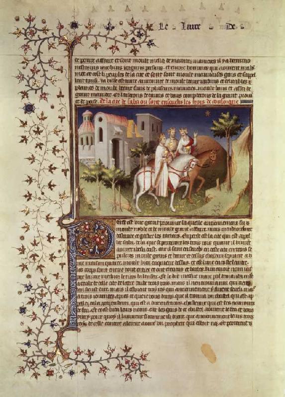 Zug der Heiligen drei Könige Aus Buch der Wunder van französisch Handschrift
