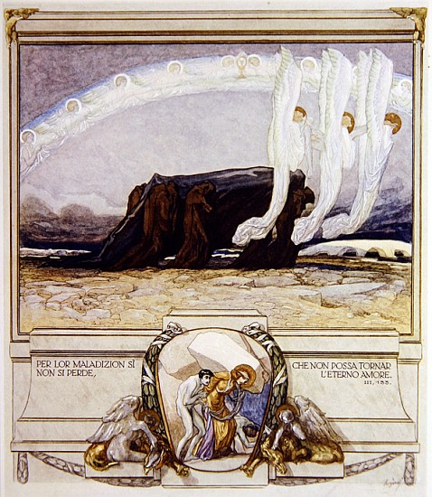 Illustration from Dante''s ''Divine Comedy'', Purgatory, Canto II: 135 van Franz von (Choisy Le Conin) Bayros