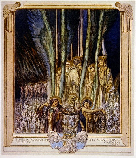 Illustration from Dante''s ''Divine Comedy'', Purgatory, Canto XXX: 10 van Franz von (Choisy Le Conin) Bayros