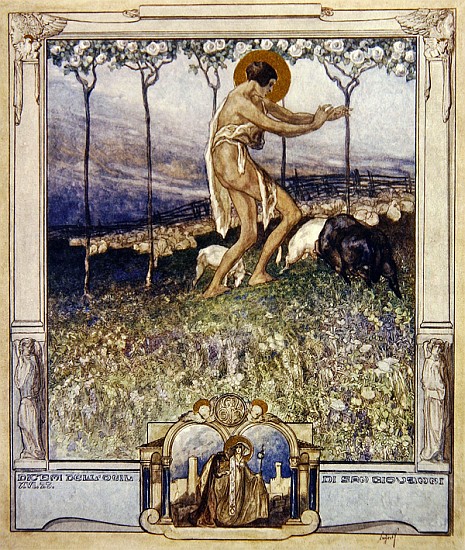 Illustration from Dante''s ''Divine Comedy'', Paradise, Canto XVI van Franz von (Choisy Le Conin) Bayros