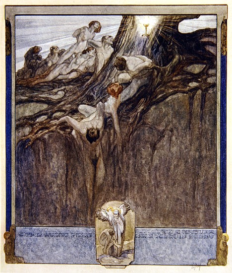 Illustration from Dante''s ''Divine Comedy'', Paradise, Canto IV van Franz von (Choisy Le Conin) Bayros