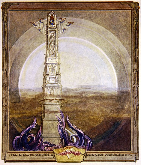 Illustration from Dante''s ''Divine Comedy'', Paradise, Canto I van Franz von (Choisy Le Conin) Bayros