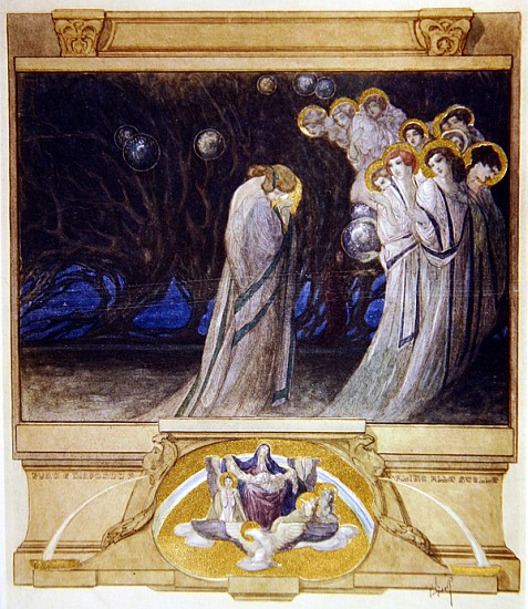 Illustration from Dante''s ''Divine Comedy'', Purgatory, Canto XXXIII van Franz von (Choisy Le Conin) Bayros