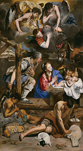 The Adoration of the Shepherds van Fray Juan Batista Maino or Mayno