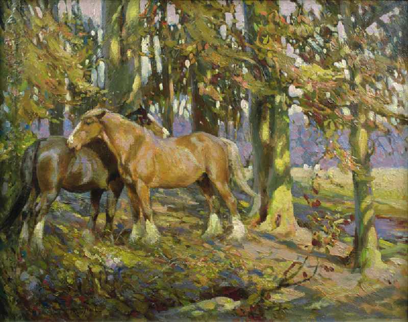 The Companions (oil on canvas) van Fred Hall