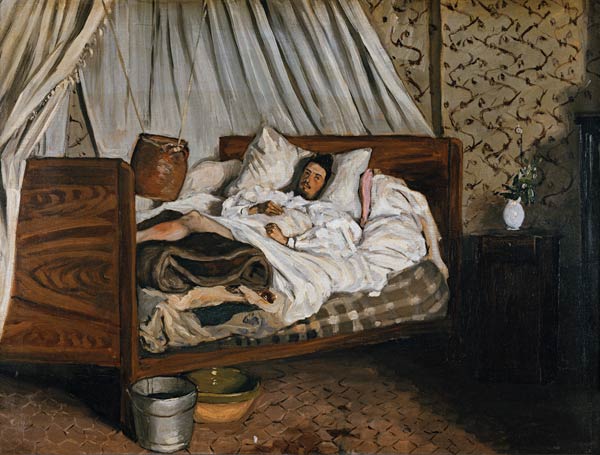The Improvised Ambulance, The Painter Monet Wounded at Chailly-en-Biere van Frédéric Bazille