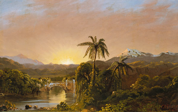Sunset in Equador van Frederic Edwin Church