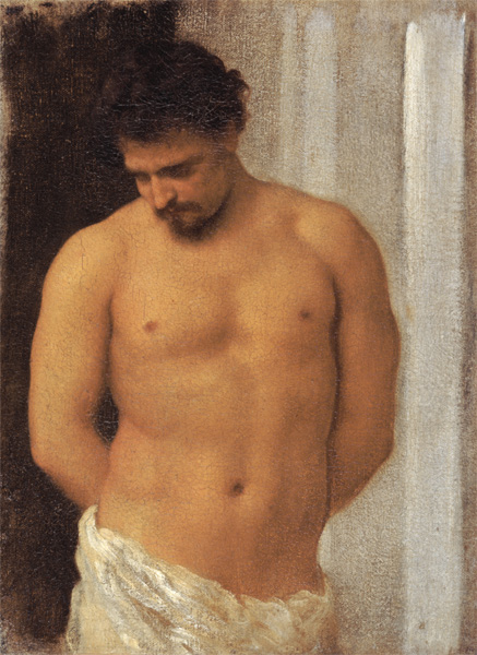 Study of a Male Figure (oil on canvas) van Frederic Leighton