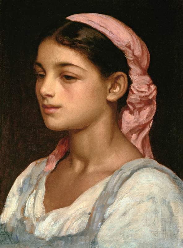 Head of an Italian Girl van Frederic Leighton