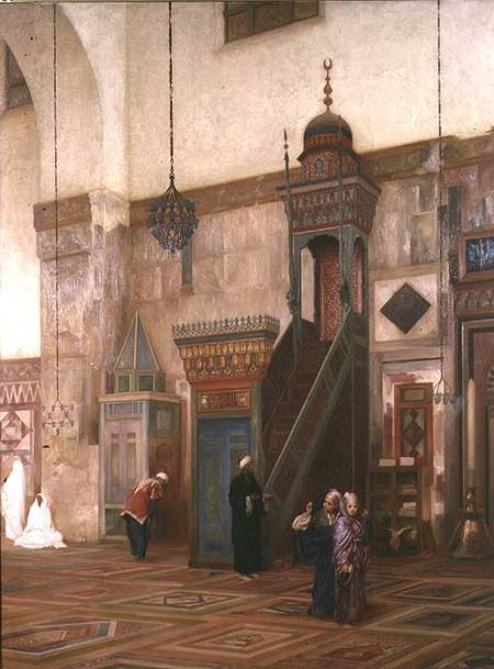Detail of the interior of the Grand Mosque, Damascus van Frederic Leighton