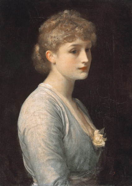 Verträumtes Bildnis einer jungen Frau. van Frederic Leighton