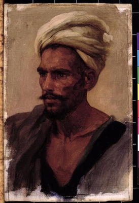 Male figure with a Turban, 1865 (oil on canvas) van Frederic Leighton