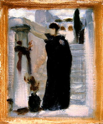 Sketch for 'Electra at the Tomb of Agamemnon', c.1869 (oil on canvas) (see 110468) van Frederic Leighton