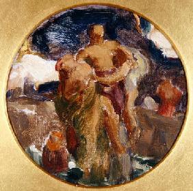 Oil sketch for 'And the Sea Gave Up the Dead Which Were in It', 1891 (oil on canvas)
