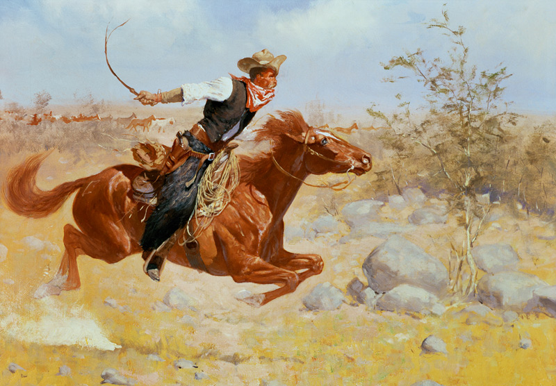 Galloping Horseman van Frederic Remington