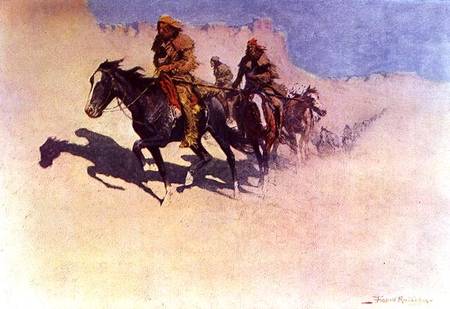 Jedediah Smith (1799-1831) Making his Way Across the Desert from Green River to the Spanish Settleme van Frederic Remington