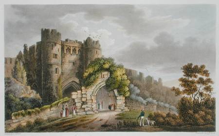 Carisbrook Castle, from 'The Isle of Wight Illustrated, in a Series of Coloured Views', engraved by van Frederick Calvert