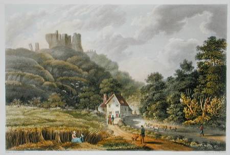 Carisbrook, from 'The Isle of Wight Illustrated, in a Series of Coloured Views', engraved by P. Robe van Frederick Calvert