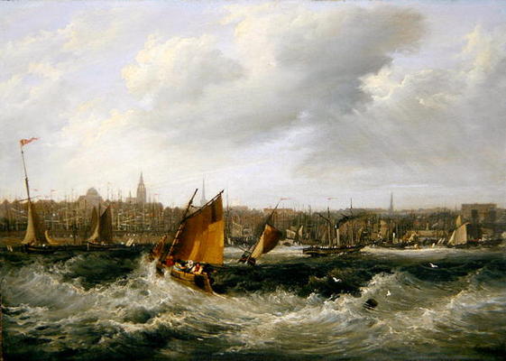 Liverpool, Lancashire from the River Mersey and New Brighton, 1838 (oil on canvas) (for pair see 257 van Frederick Calvert