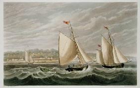 Ryde, from 'The Isle of Wight Illustrated, in a Series of Coloured Views', engraved by P. Roberts