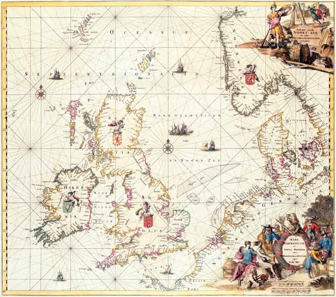 Map of the North Sea, c.1675 van Frederick de Wit