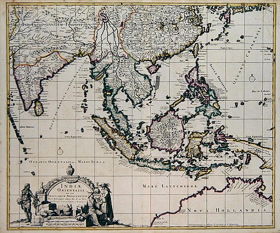 Map of India and the East Indies van Frederick de Wit