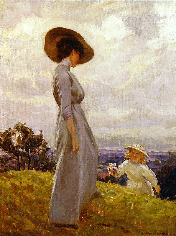 Climbing up the Hillside (oil on canvas)  van Frederick Stead