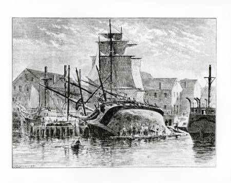 Whaling ships in New Bedford, Massachusetts van Frederick Swartwout Cozzens