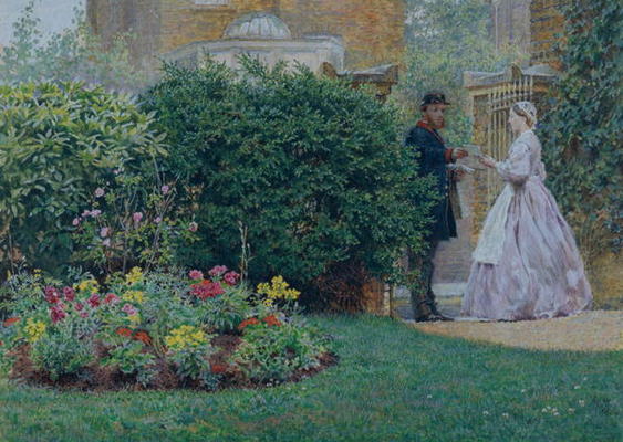 My Front Garden, 1864 (w/c & gouache on paper) van Frederick Walker