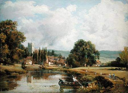 Aylesford, Kent, from the River Medway van Frederick Waters Watts