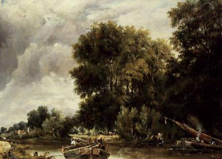 River Landscape van Frederick Waters Watts
