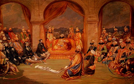 Durbar at Udaipur, Rajasthan van Frederick Christian Jnr. Lewis
