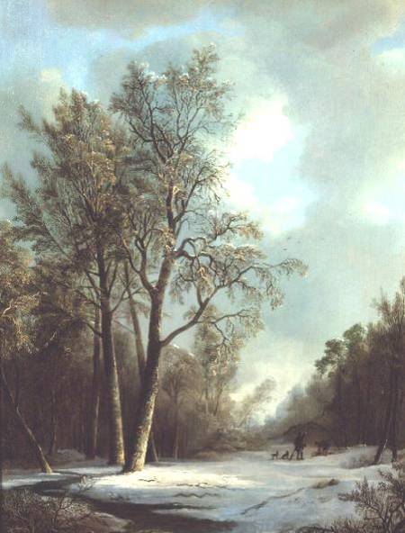 Winter Scene van Frederik Marianus Kruseman