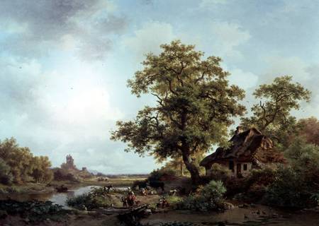 A Wooded Landscape van Frederik Marianus Kruseman