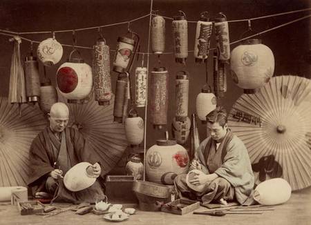 Scene in a Japanese Lantern work Shop van French  Photographer