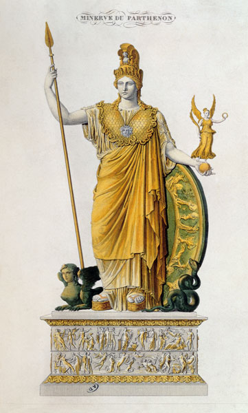 Athena Parthenos, statue from the Parthenon, Athens van French School