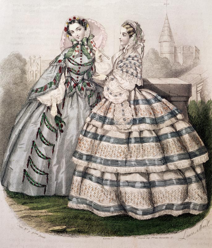 Day Dress for 1858; engraved by Barreau van French School