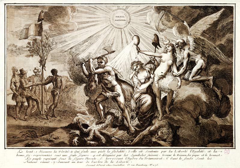 Father Time discovers Truth trampling Feudalism, c.1792-93 van French School