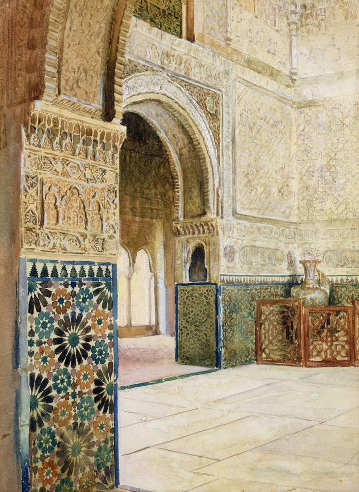 Interior of the Alhambra, Granada van French School