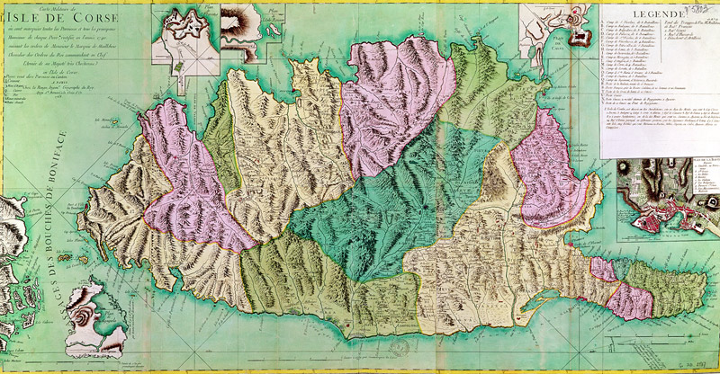 Military map of Corsica van French School