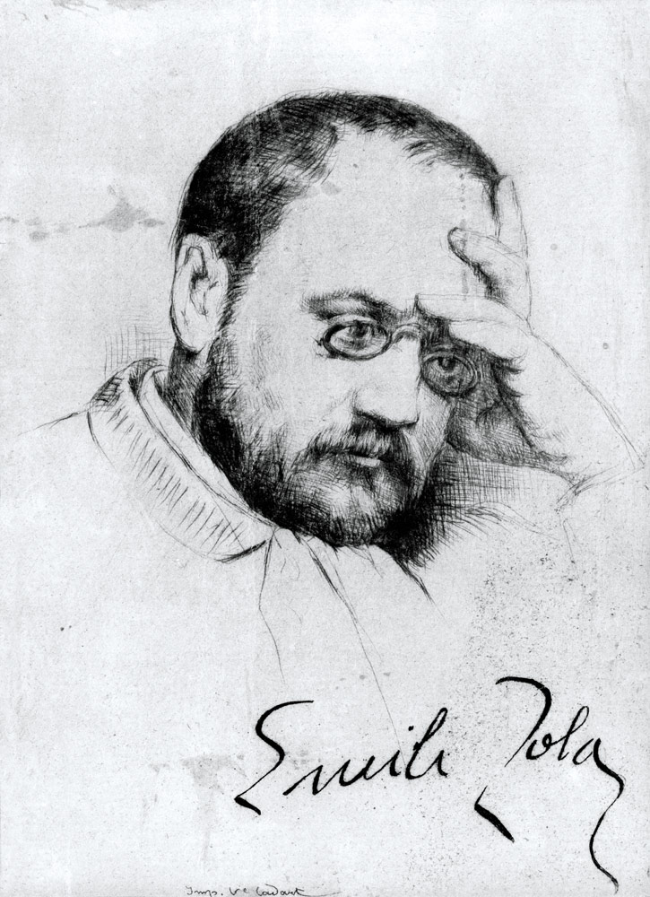 Portrait of Emile Zola (1840-1902) van French School