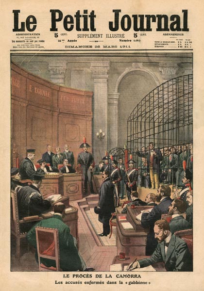 Trial of the Camorra, illustration from ''Le Petit Journal'', supplement illustre, 26th March 1911 van French School