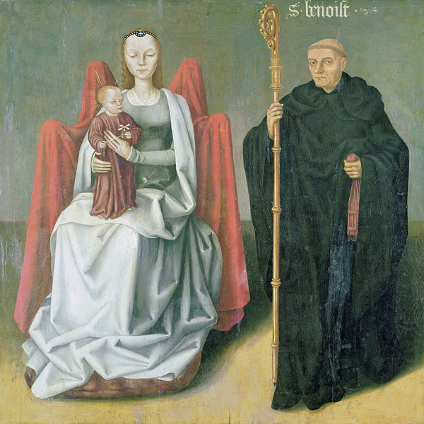 Virgin and Child with St. Benedict, from the Priory of St. Hippolytus of Vivoin van French School