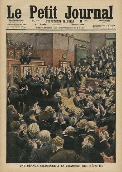 A stormy session at the Chamber of Deputies, illustration from ''Le Petit Journal'', supplement illu van French School