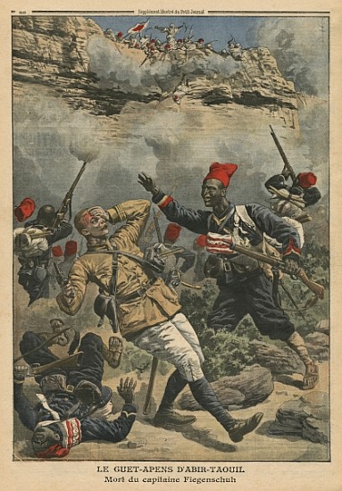 Ambush at Abir-Taouil, death of Captain Fiegenschuh, illustration from ''Le Petit Journal'', supplem van French School