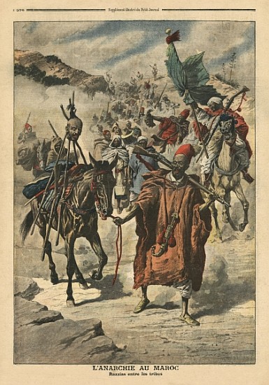 Anarchy in Morocco, plundering between tribes, illustration from ''Le Petit Journal'', supplement il van French School