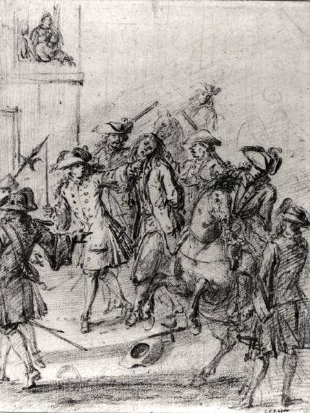 The Arrest of Louis Dominique Cartouche (1693-1721) van French School