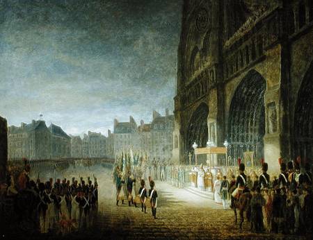 Blessing of the Flags in Front of Notre-Dame in 1804 van French School